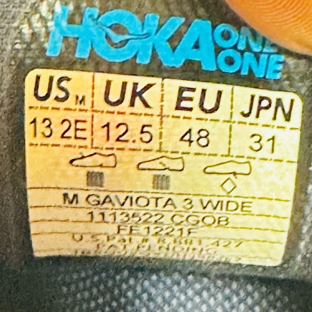 Hoka One One Gaviota 3 Men's Gray and Yellow Athletic Shoes sz 13 2E - Picture 6 of 7